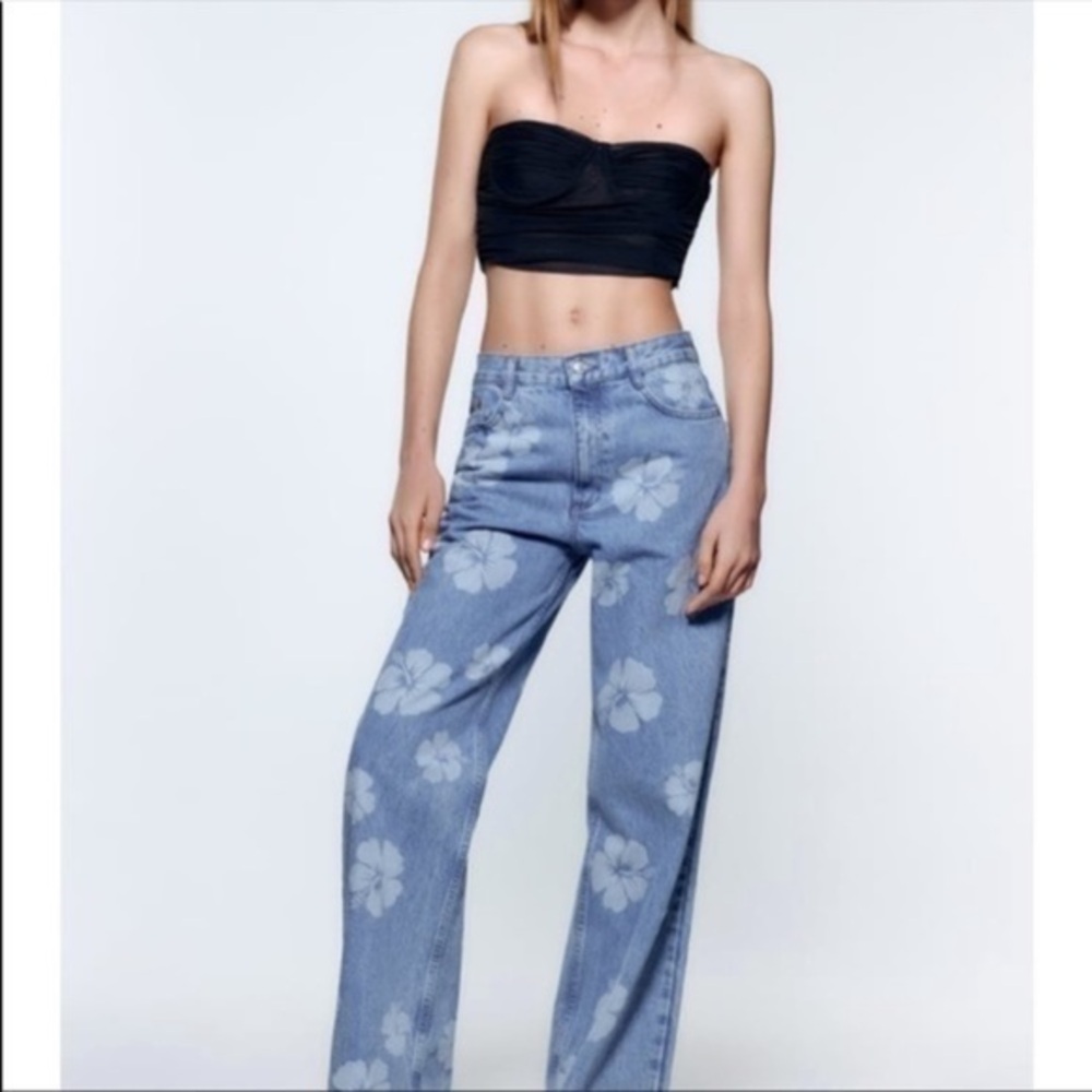 New Zara | Black Tulle Cropped Corset - Picture 12 of 14